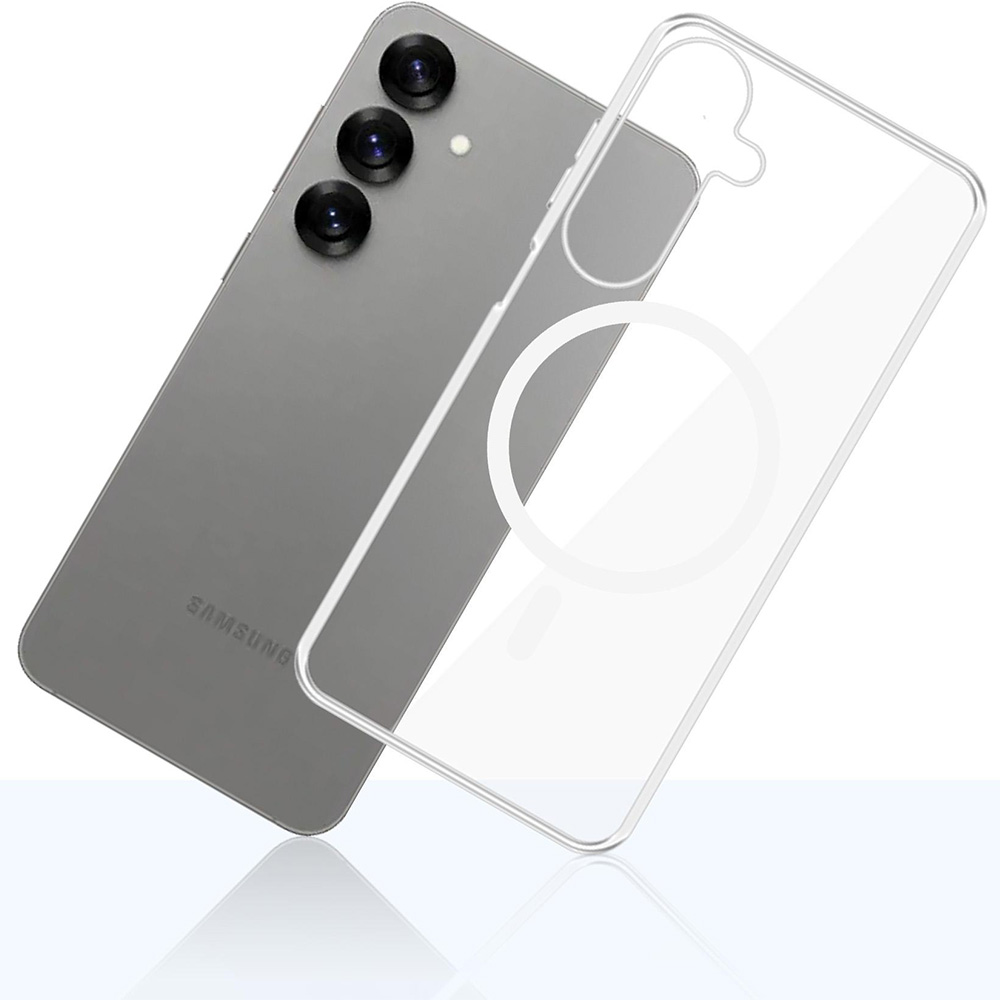 Etui 3mk Clear MagCase do MagSafe, do Galaxy S25 Plus, przezroczysto-białe